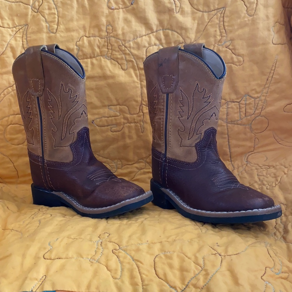 Old West Leather Toddler Cowboy Boots 6.5D